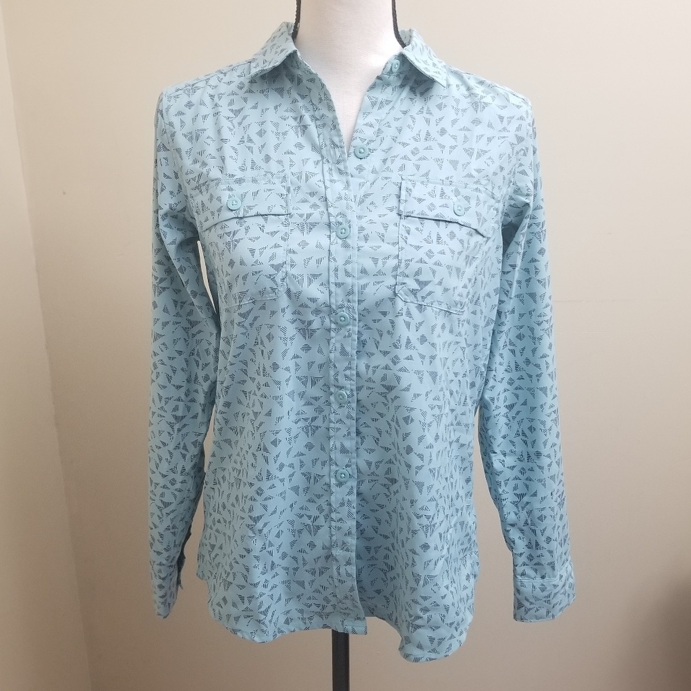 REI Aqua Button Down Shirt Like New Extra Small